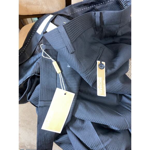 NWT MK MICHAEL Michael Kors size 40W X 30L Black Striped Men’s Dress Pants - Picture 9 of 9